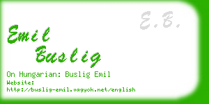 emil buslig business card
